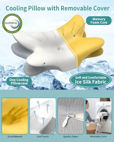 Tujami Cervical Neck Pillow for Pain Relief, Ergonomic Contour Memory Foam Bed Rest Pillow 26.4 x 17 inches | CertiPUR-US Certified thumbnail 3