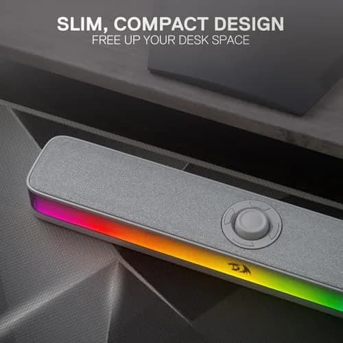 Redragon GS515 RGB Desktop Soundbar 2.0 Stereo 10W | USB-C Powered Computer Speakers thumbnail 6