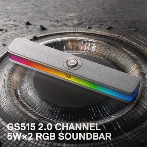 Redragon GS515 RGB Desktop Soundbar 2.0 Stereo 10W | USB-C Powered Computer Speakers thumbnail 7