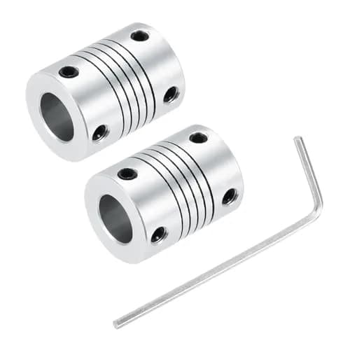 uxcell 2Pcs 10mm to 10mm Aluminum Alloy Shaft Coupling L25xD19 Flexible Coupler Beam with Hex Wrench | Precision Alignment for 3D Printers & CNC thumbnail 1