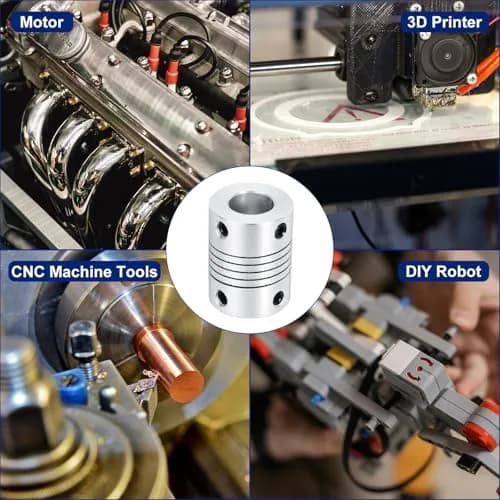 uxcell 2Pcs 10mm to 10mm Aluminum Alloy Shaft Coupling L25xD19 Flexible Coupler Beam with Hex Wrench | Precision Alignment for 3D Printers & CNC thumbnail 6