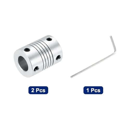 uxcell 2Pcs 10mm to 10mm Aluminum Alloy Shaft Coupling L25xD19 Flexible Coupler Beam with Hex Wrench | Precision Alignment for 3D Printers & CNC thumbnail 3