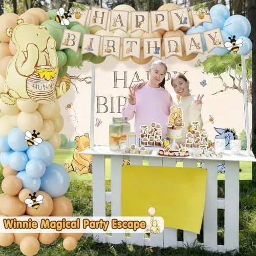 Heboland Vintage Winnie Bear Birthday Decorations Party Pack 149pcs | Classic Hundred Acre Wood Theme thumbnail 5
