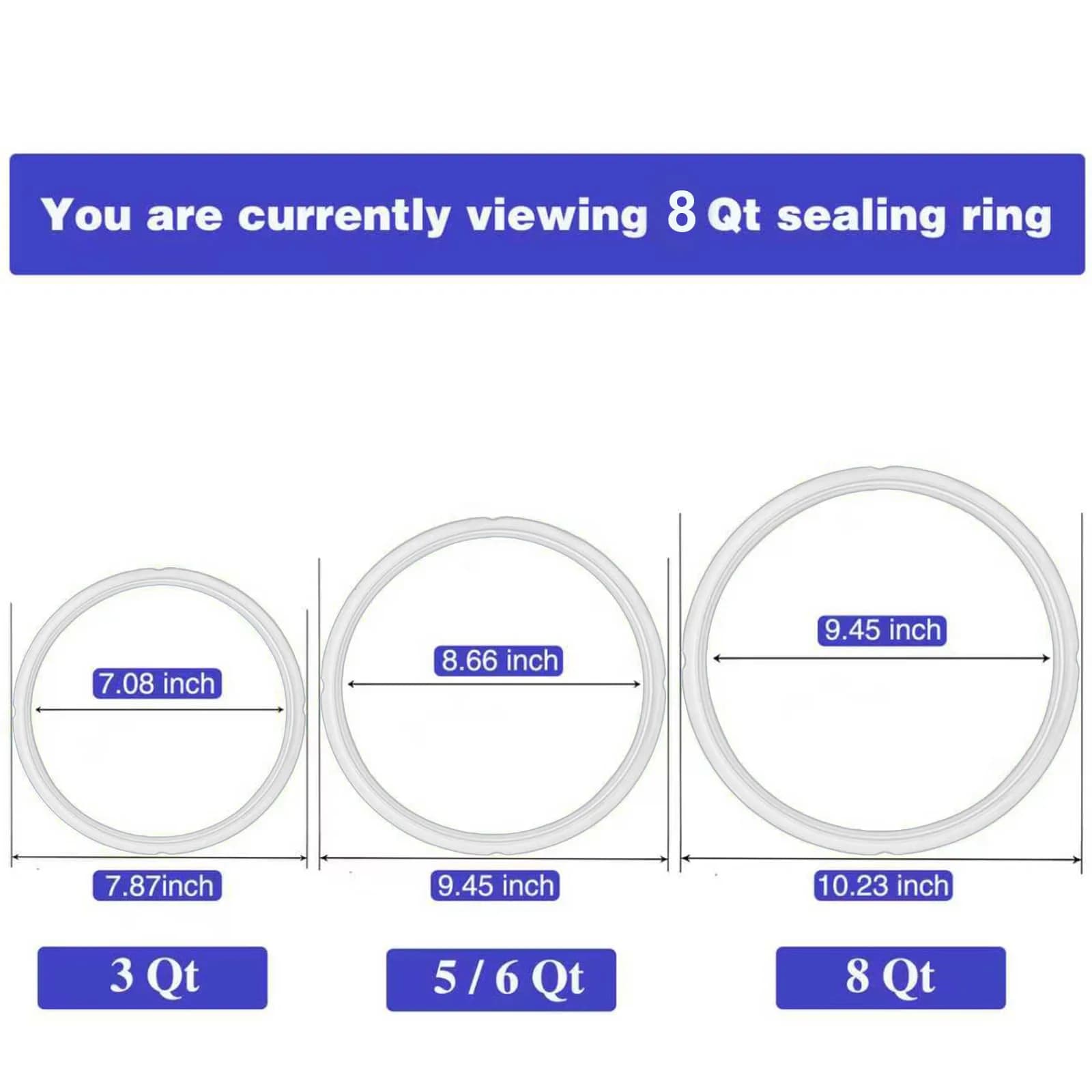 Fuator 8Qt Instant Pot Sealing Ring & Float Valve Caps | 2 Pack (Clear & Red) - view 2