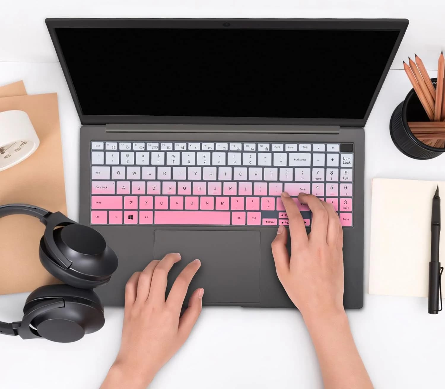 CaseBuy Ombre Pink Keyboard Cover Skin for Samsung Galaxy Book 5/4/3 15.6" 16" | US Keyboard Layout Protector - view 7