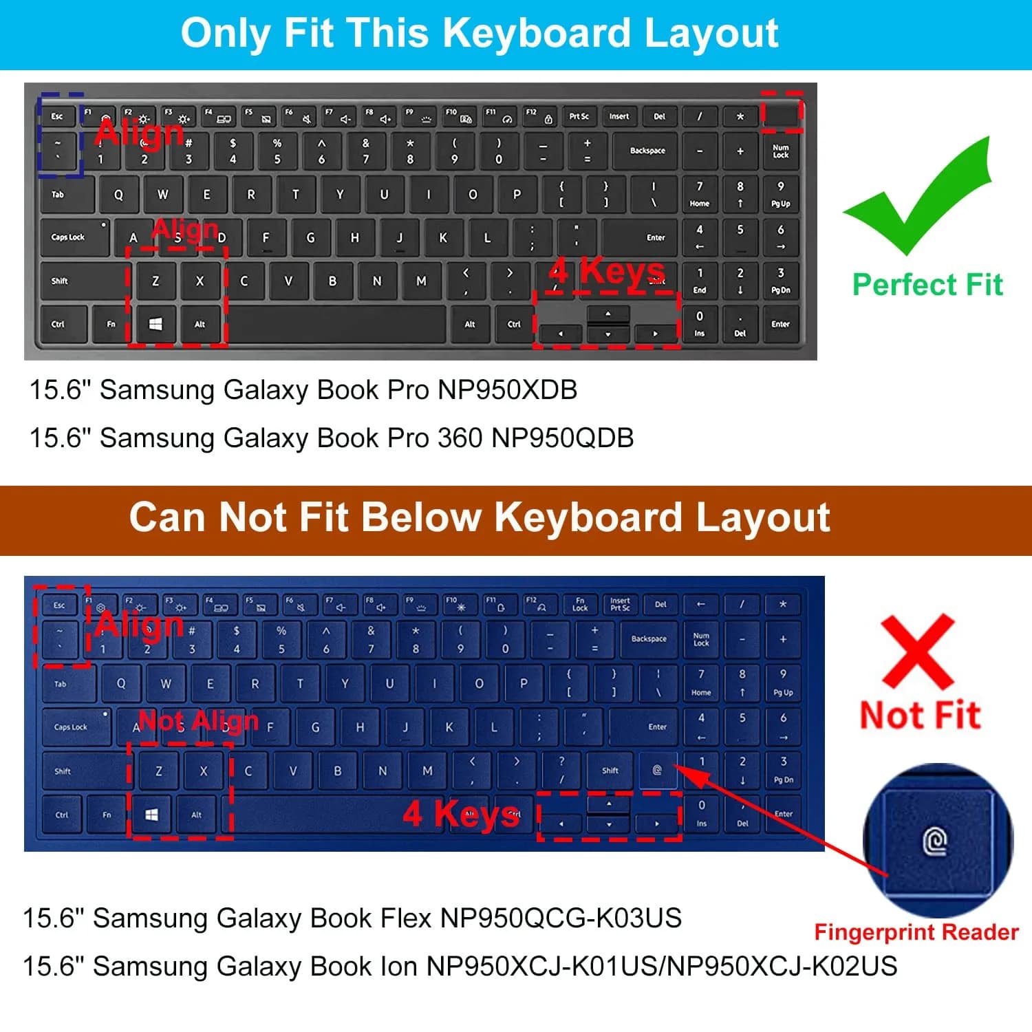 CaseBuy Ombre Pink Keyboard Cover Skin for Samsung Galaxy Book 5/4/3 15.6" 16" | US Keyboard Layout Protector - view 2