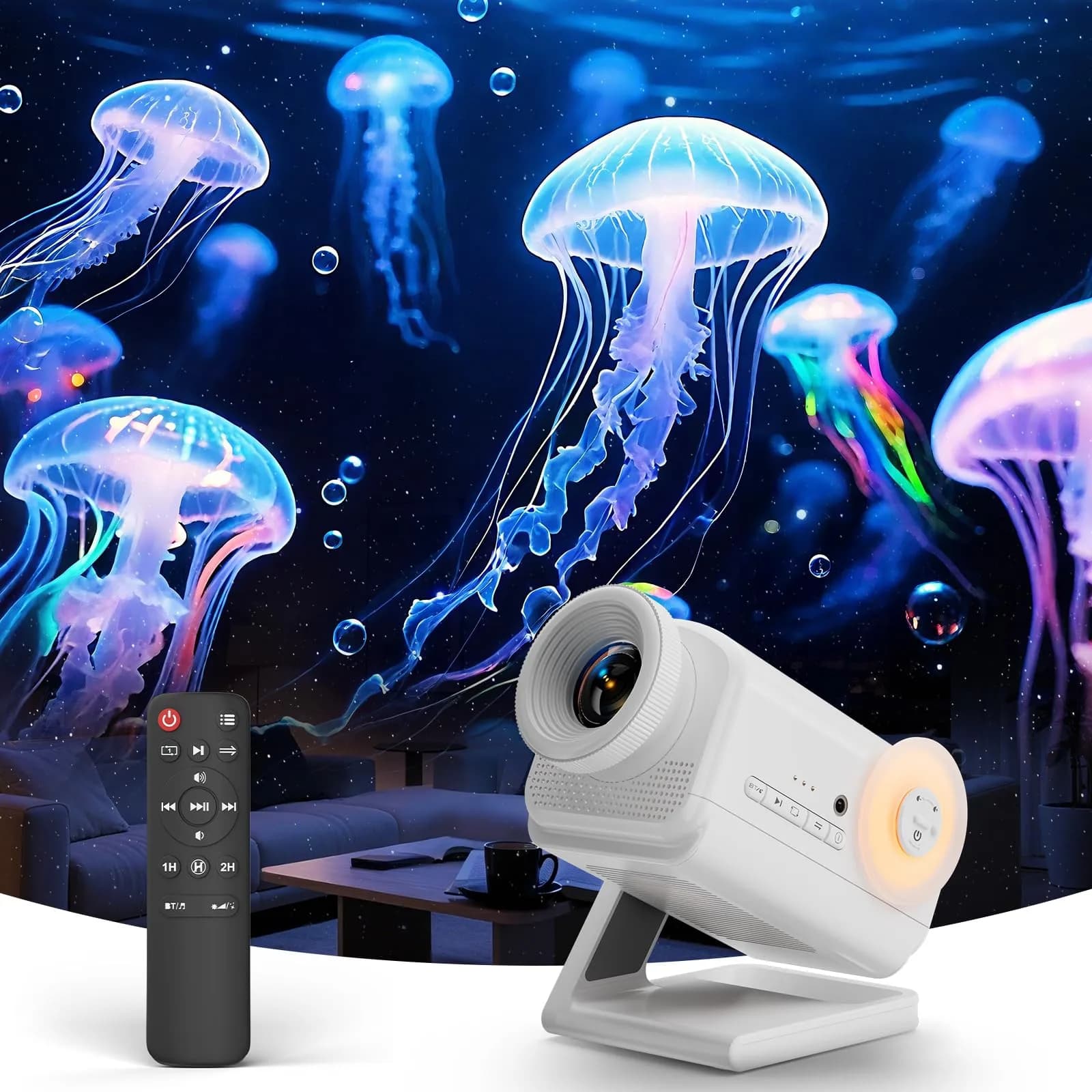 Rossetta 3D Projector with 60 Scenes, Galaxy Star Projector for Room Decor | 220° Focus & Bluetooth Speaker