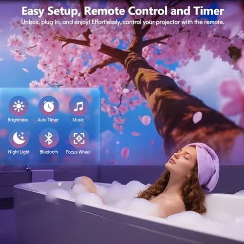 Rossetta 3D Projector with 60 Scenes, Galaxy Star Projector for Room Decor | 220° Focus & Bluetooth Speaker thumbnail 4