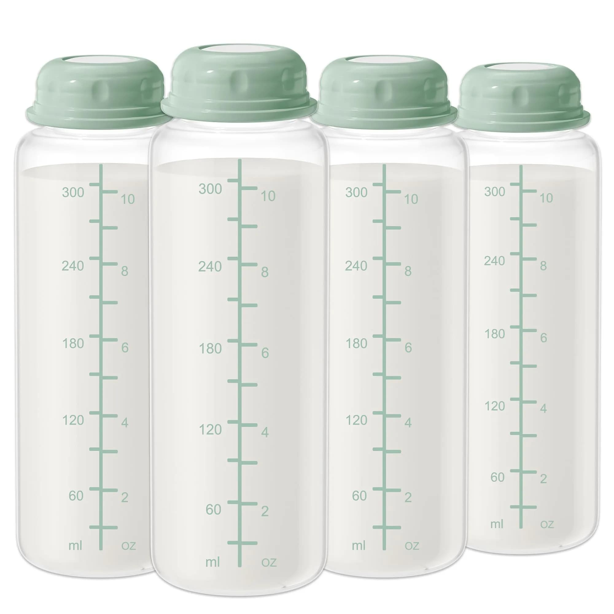 TOVVILD 11oz Breastmilk Storage Bottles (325ml) - 4 Pack | BPA-Free & Leakproof for Momcozy Coolers - main product image