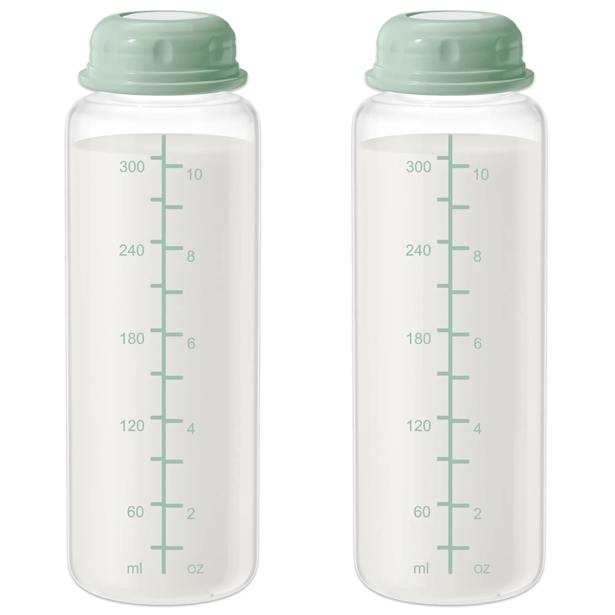 TOVVILD 11oz Breastmilk Storage Bottles (2-Pack, 330ml) | BPA-Free & Leakproof for On-the-Go Milk Storage — 11oz-2pcs