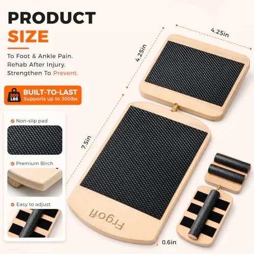 Frgofl Adjustable Balance Board for Ankle Strengthening & Physical Therapy | 0.27 kg (0.6 lb) thumbnail 4