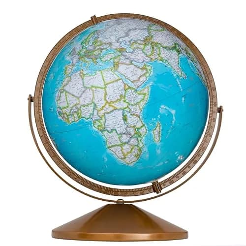 Replogle Treasury 12" Diameter Blue Illuminated Globe | USA Cartography, Convertible to Desktop, Sturdy Metal & Hand Turned Hardwood Stand thumbnail 6