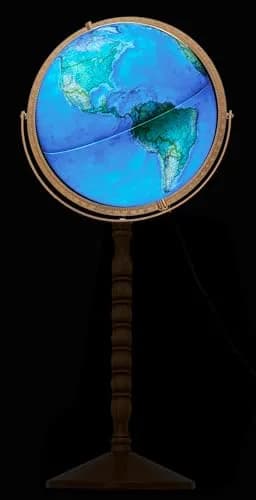 Replogle Treasury 12" Diameter Blue Illuminated Globe | USA Cartography, Convertible to Desktop, Sturdy Metal & Hand Turned Hardwood Stand thumbnail 2