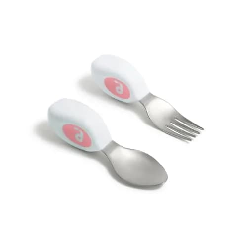 doddl Toddler Utensils 2 Piece Set for Self Feeding | Ergonomic Stainless Steel Flatware for 1-3 Year Olds thumbnail 1