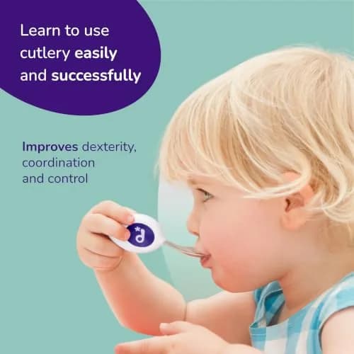 doddl Toddler Utensils 2 Piece Set for Self Feeding | Ergonomic Stainless Steel Flatware for 1-3 Year Olds thumbnail 2