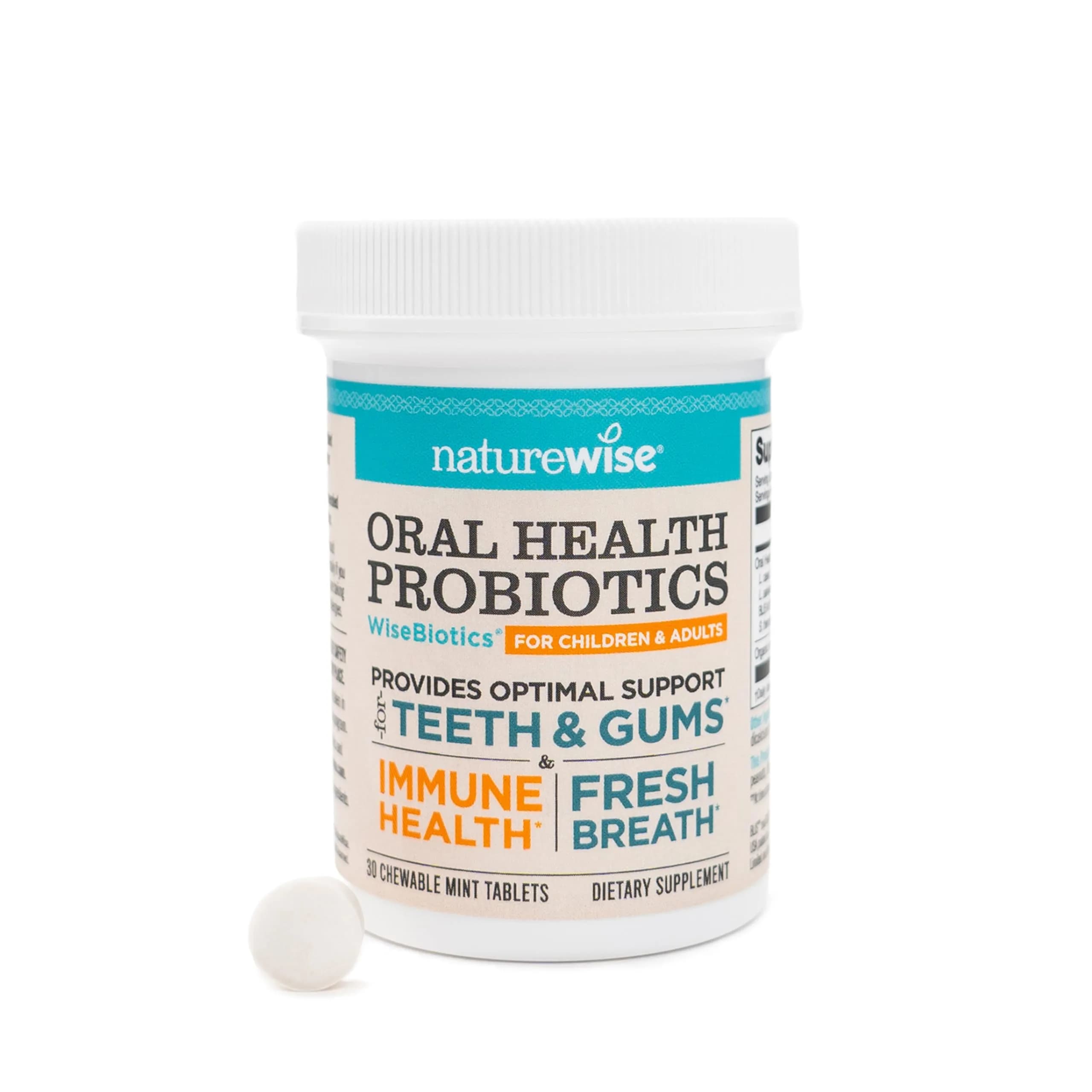 NatureWise Oral Probiotics BLIS K12 & M18, 30 Mint Tablets | Fresh Breath & Dental Support