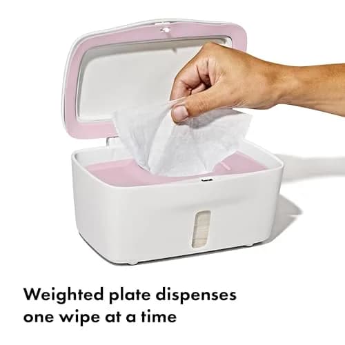 OXO Tot Perfect Pull Baby Wipes Dispenser, Blossom | Refillable Wipe Holder for Easy One-Hand Use thumbnail 2
