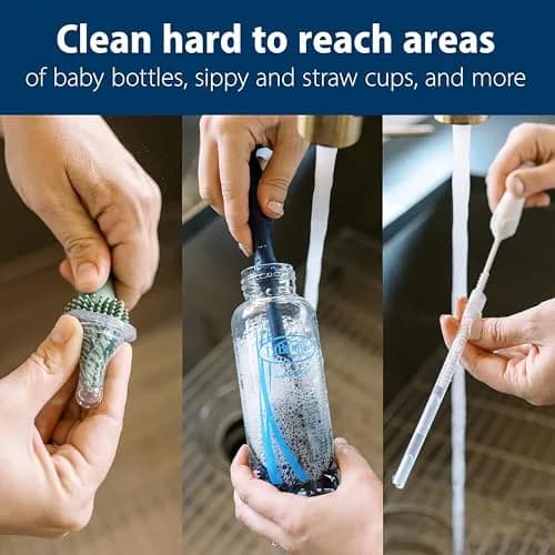 Dr. Brown's Silicone Cleaning Brush Set with Bottle, Spout & Straw | BPA-Free, Dishwasher Safe thumbnail 5