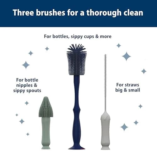 Dr. Brown's Silicone Cleaning Brush Set with Bottle, Spout & Straw | BPA-Free, Dishwasher Safe thumbnail 3