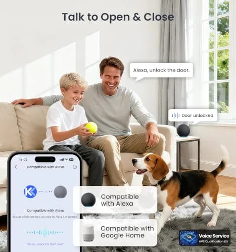Veise VE027-K WiFi Smart Deadbolt Lock Set with 2 Knobs, Satin Nickel | Remote Access & Fingerprint Entry thumbnail 4