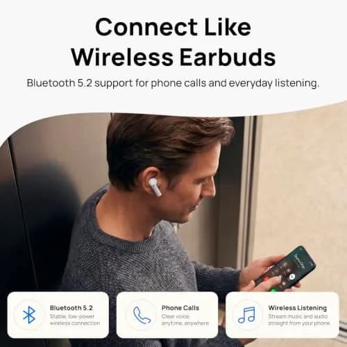 OKB Hearing GV-SA0360 OTC In-Ear Hearing Aid, True-Wireless with Pocket Controller Ear-Extension for TV & Meetings, Dual-Mode Noise Reduction, Charging Case, Bluetooth 5.2, Adults 18+ (Polar White) thumbnail 7