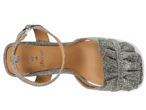 J.Reneé Almita Ankle Strap Sandals 12 Wide | Flare Heel & Rhinestone Style thumbnail 2