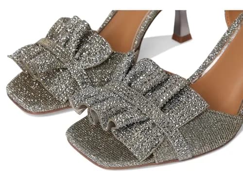 J.Reneé Almita Ankle Strap Sandals Pewter 9.5 Wide | Flare Heels & Rhinestone Detailing thumbnail 6