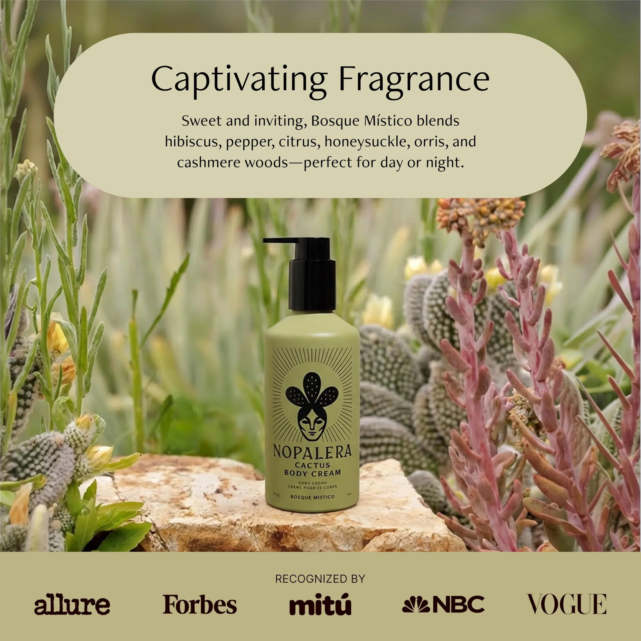 Nopalera Cactus Body Cream | Deeply Nourishing | Bosque Místico | 8oz thumbnail 8