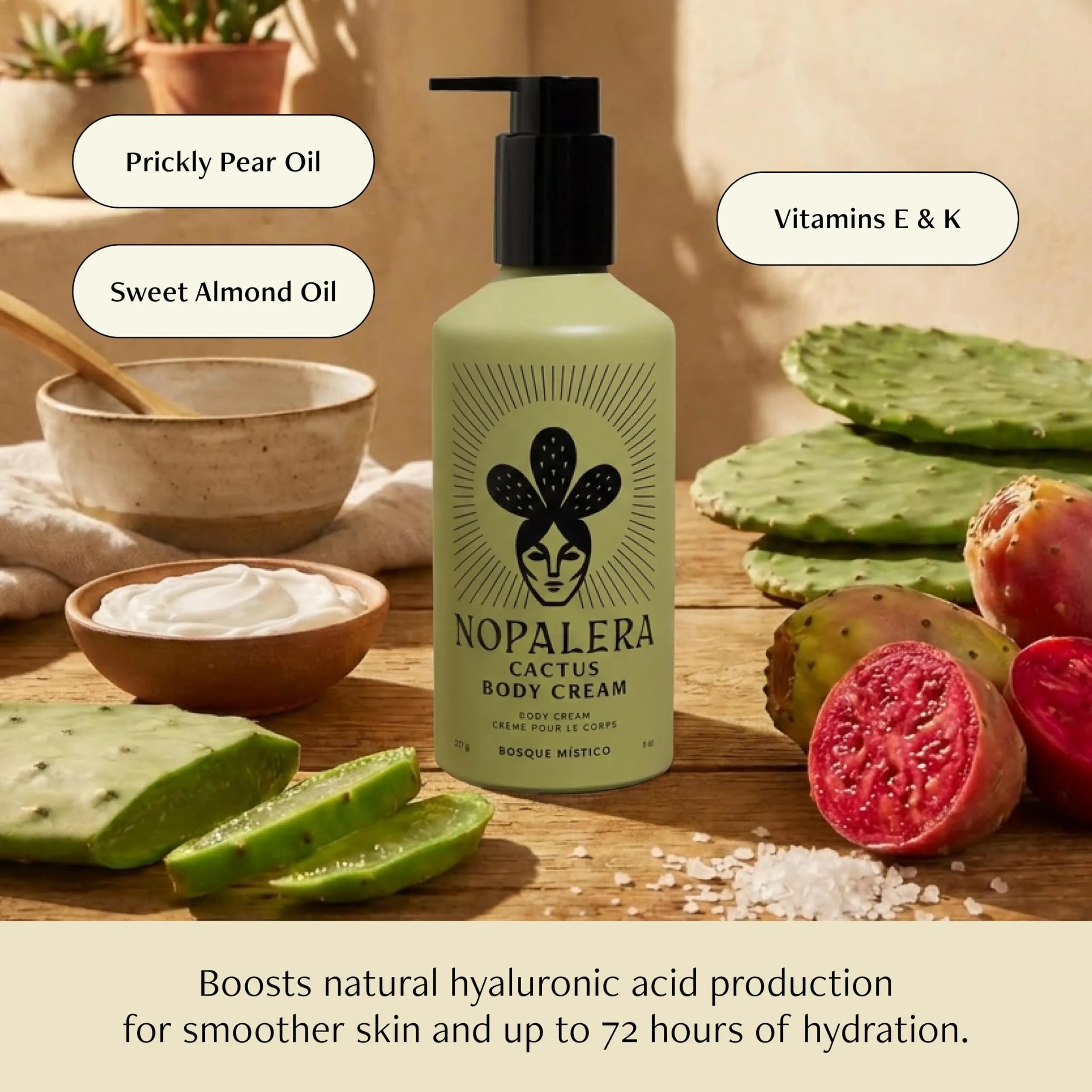 Nopalera Cactus Body Cream | Deeply Nourishing | Bosque Místico | 8oz thumbnail 4
