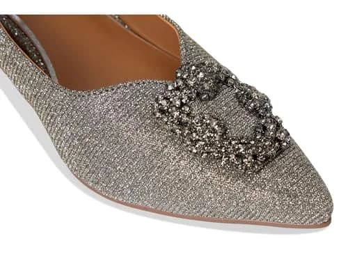 J.Reneé Ezara Pewter 9 Wide | Pointed Toe Pumps with Satin & Brooch Detail (70-120 chars) thumbnail 6
