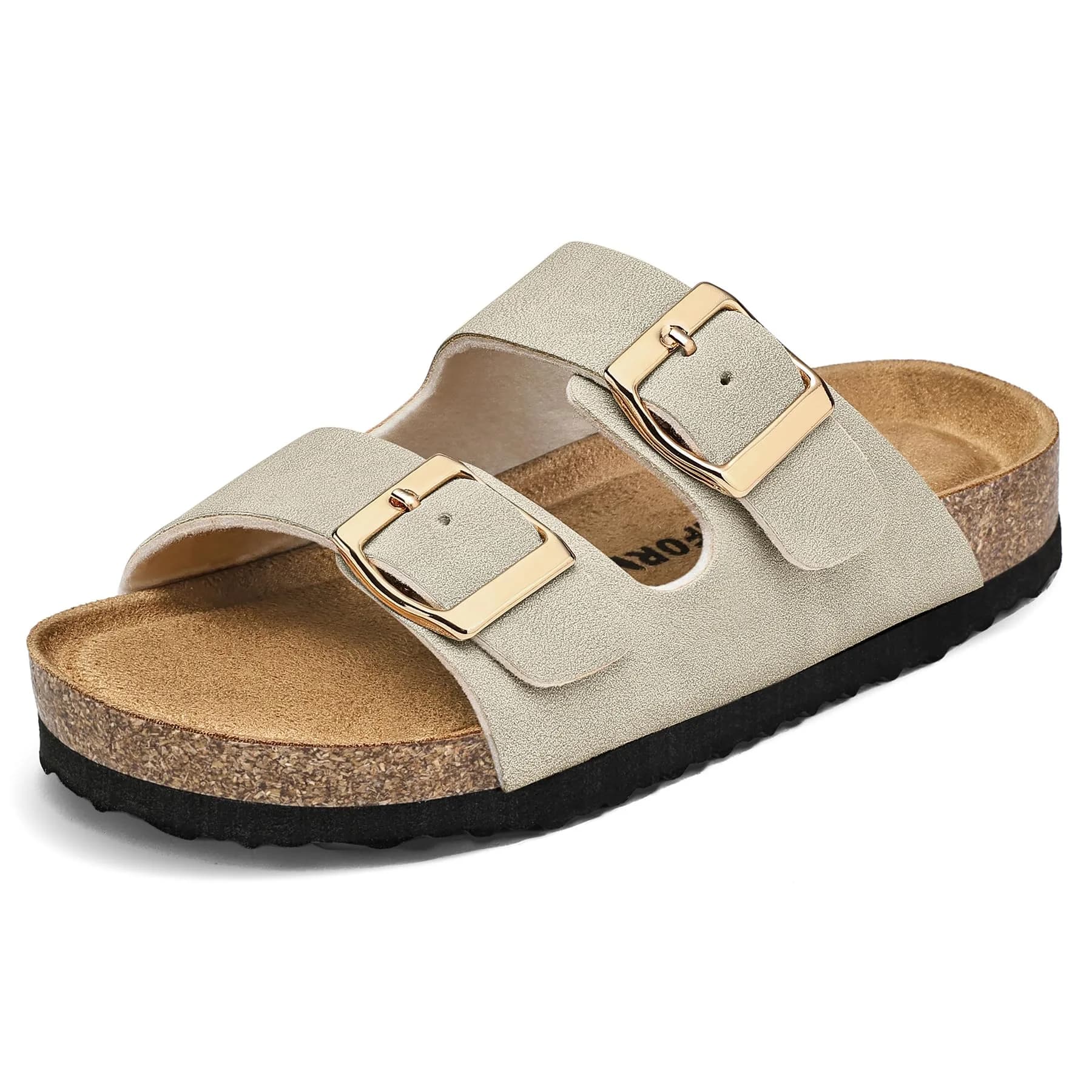 K KomForme Kids Slide Sandals with Cork Footbed & Arch Support, Size 4 Big Kid (US 4, 21.5 cm) | Adjustable Straps for All-Day Comfort - main product image
