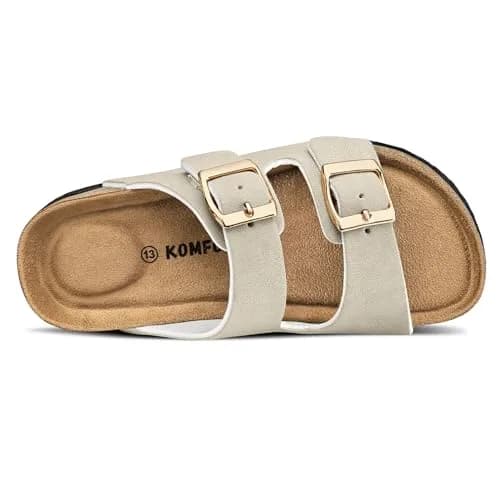 K KomForme Kids Slide Sandals with Cork Footbed & Arch Support, Size 4 Big Kid (US 4, 21.5 cm) | Adjustable Straps for All-Day Comfort thumbnail 5
