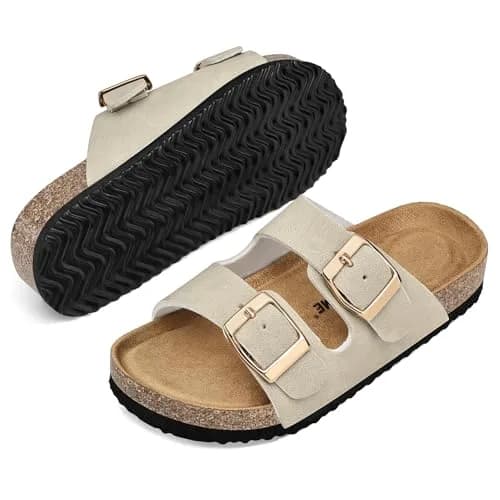 K KomForme Kids Slide Sandals with Cork Footbed & Arch Support, Size 4 Big Kid (US 4, 21.5 cm) | Adjustable Straps for All-Day Comfort thumbnail 6