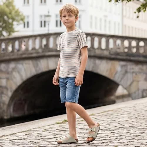 K KomForme Kids Slide Sandals with Cork Footbed & Arch Support, Size 4 Big Kid (US 4, 21.5 cm) | Adjustable Straps for All-Day Comfort thumbnail 2