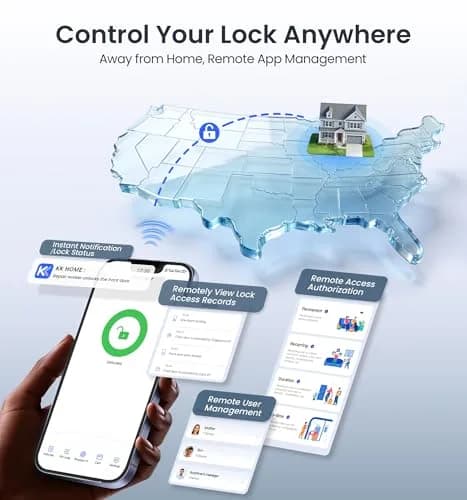 Veise VE027 WiFi Smart Lock Fingerprint Deadbolt Satin Nickel | Keyless Entry with App Control thumbnail 4