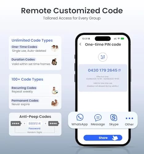 Veise VE027 WiFi Smart Lock Fingerprint Deadbolt Satin Nickel | Keyless Entry with App Control thumbnail 7