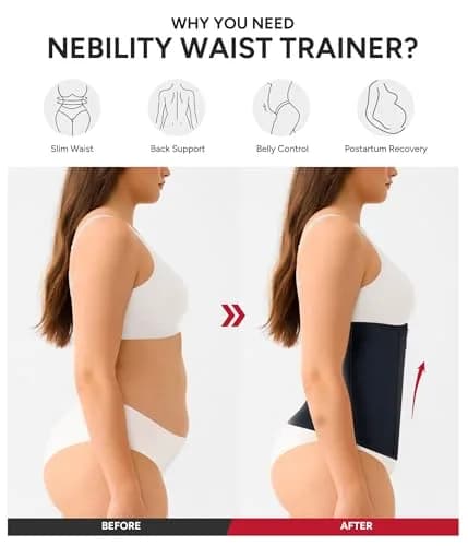 Nebility Waist Trainer for Women Zipper Corset Shapewear Faja Body Shaper Small | Tummy Control with 11 Steel Bones for Back Support thumbnail 6