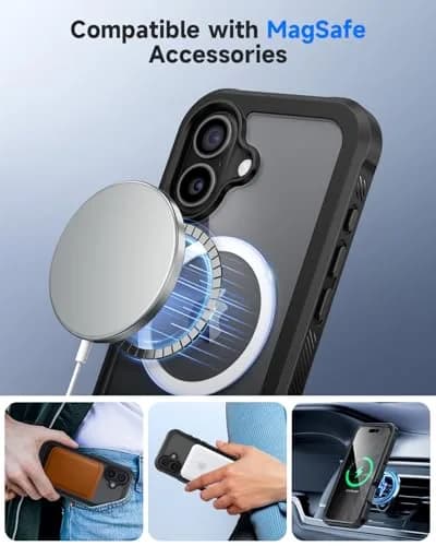 seacosmo Wireless Accessory for iPhone 17 6.3" with Privacy Screen Protector | Full Body Shockproof Case thumbnail 6