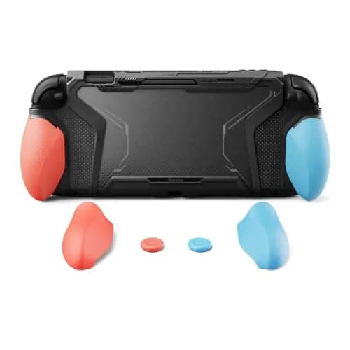 playvital Beyond-Grip Dockable Case for Nintendo Switch 2 (Blue & Orange) with Interchangeable Grips & Thumbstick Caps | 12cm (4.7in) x 8.7cm (3.4in) x 1.8cm (0.7in) thumbnail 1