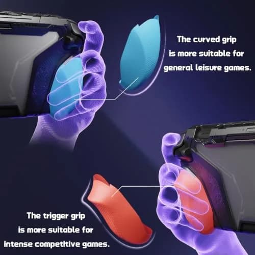 playvital Beyond-Grip Dockable Case for Nintendo Switch 2 (Blue & Orange) with Interchangeable Grips & Thumbstick Caps | 12cm (4.7in) x 8.7cm (3.4in) x 1.8cm (0.7in) thumbnail 5