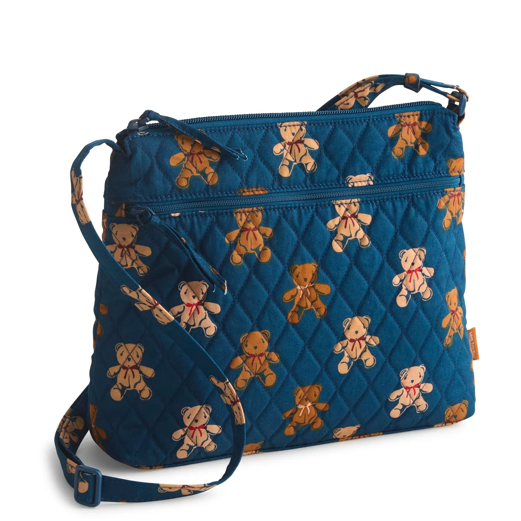 Vera Bradley Premium Cotton Original Zip Hipster Crossbody Bag, Bunch of Bears | Stylish, Lightweight & Durable