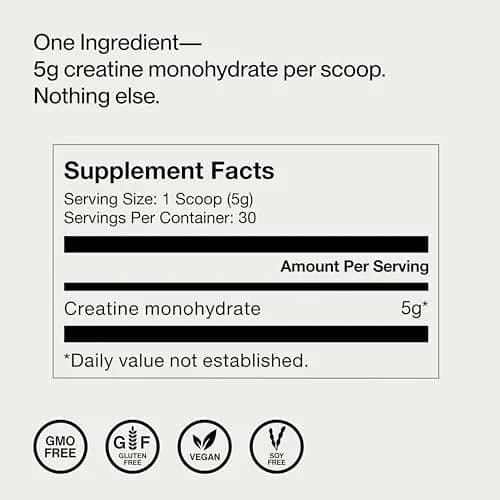 Momentous Creatine Monohydrate Powder Unflavored 150 g (5.29 oz) | NSF Certified for Sport thumbnail 8