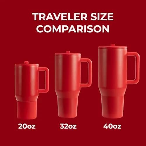 HydroJug Traveler 20oz Kids Insulated Tumbler with Handle, Alumni Red | Leakproof, BPA-Free, Drop-Resistant thumbnail 4