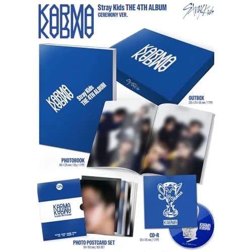 STRAY KIDS KARMA [CEREMONY Ver.] 4th Album 100 Pages | Pre-Order Gift & 3 Extra Photocards Set thumbnail 2