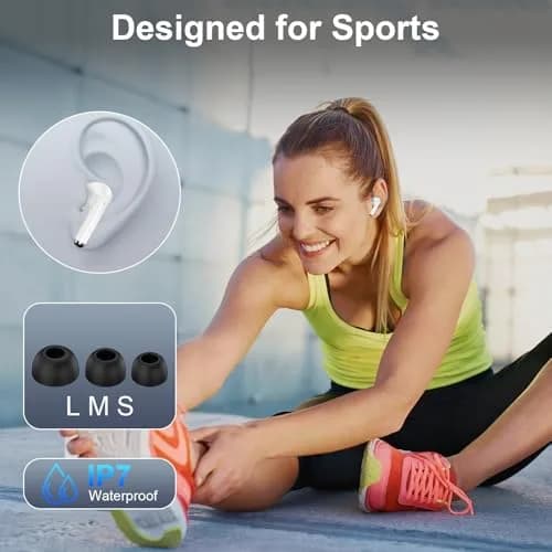 VIFIGEN Wireless Earbuds with Charging Case | IPX7 Waterproof, Bluetooth 5.3, 60H Playtime thumbnail 5