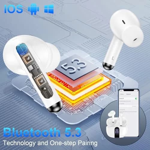 VIFIGEN Wireless Earbuds with Charging Case | IPX7 Waterproof, Bluetooth 5.3, 60H Playtime thumbnail 2