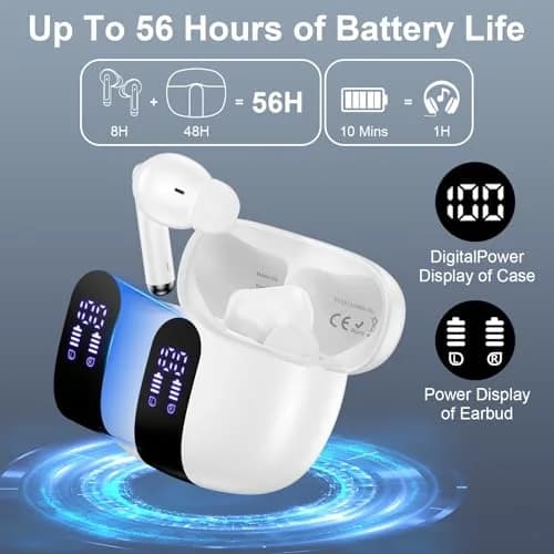 VIFIGEN Wireless Earbuds with Charging Case | IPX7 Waterproof, Bluetooth 5.3, 60H Playtime thumbnail 3