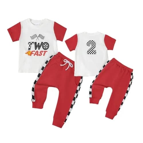Coyciu Baby Boy's 2nd Birthday Outfit - Fast Two Race Car Set (18-24 Months) thumbnail 1
