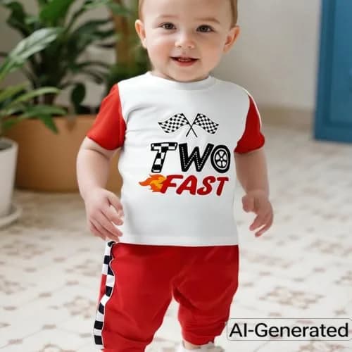 Coyciu Baby Boy's 2nd Birthday Outfit - Fast Two Race Car Set (18-24 Months) thumbnail 2