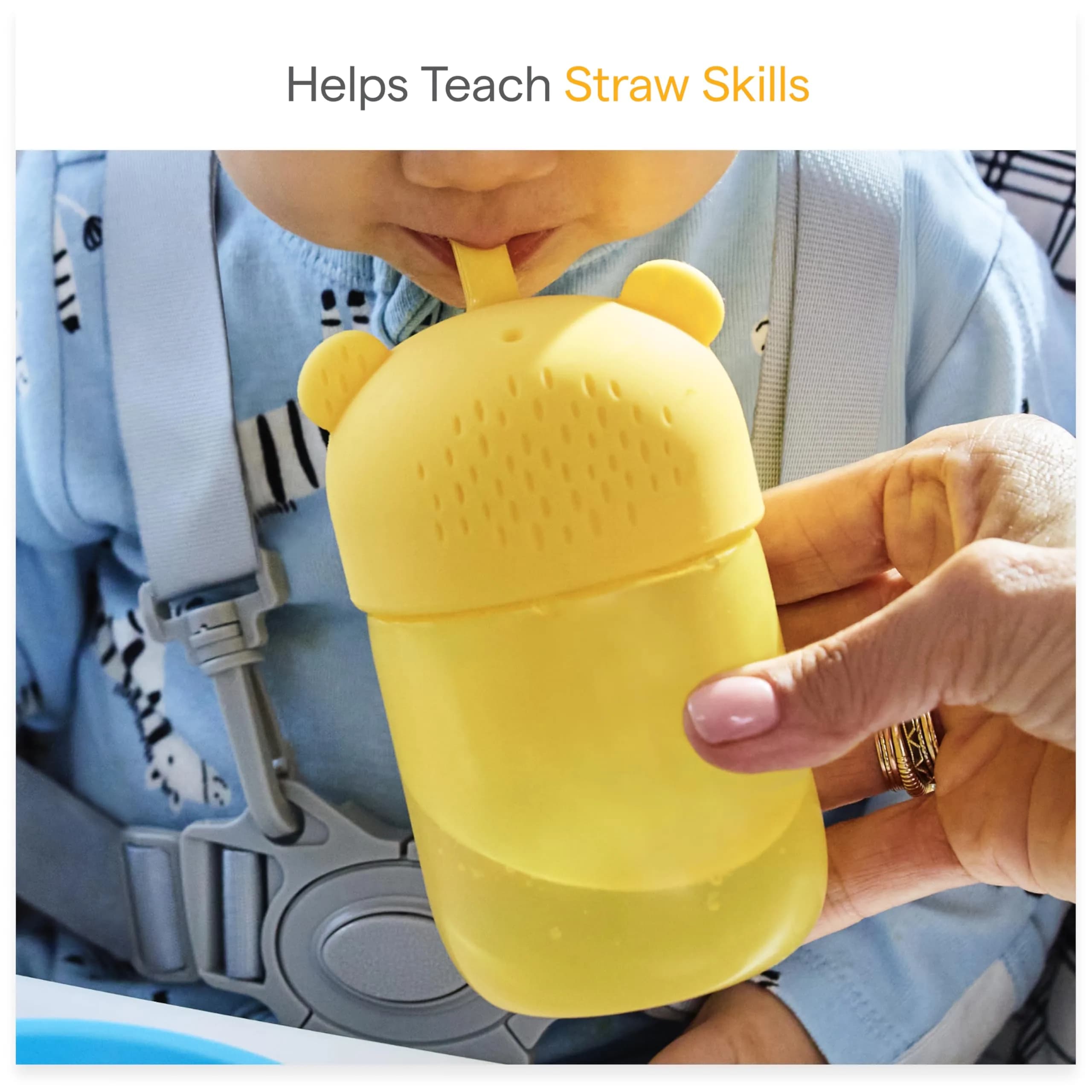 Munchkin Gentle Transition Honey Bear Straw Cup 255ml (9 Oz) | BPA-Free Silicone for Babies 6+ Months thumbnail 2